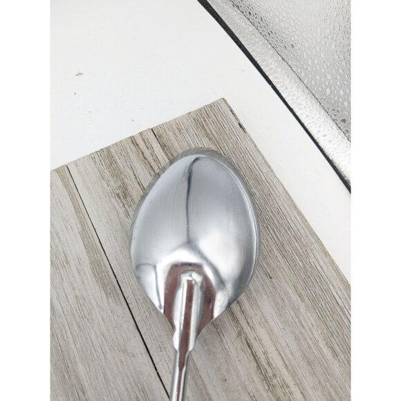 Ekco #5 Black Handled Chromium Plated Solid Serving Spoon  12" - Picture 5 of 8